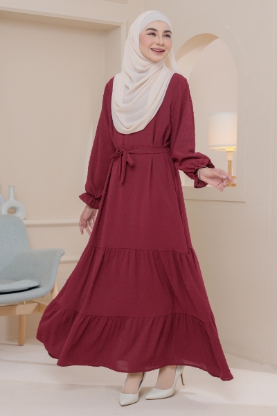 Darling Dress in Maroon